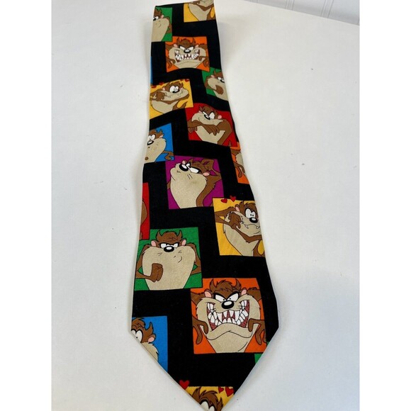 RARE Vtg Tasmanian Devil‎ Looney Tunes Mania- 1993- Men's Polyester Tie. - Picture 6 of 6